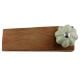 2 Pieces Washed Green Crackle Ceramic Melon Wooden Door Stopper